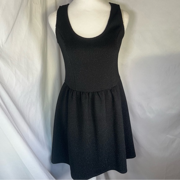 Anthropologie HD in Paris Starry Night Fit & Flare Sleeveless Dress Black/Silver - Picture 2 of 9